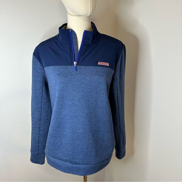 [Vineyard Vines] Performance Fabric 1/4 Zip in Blue - Size Medium - Picture 1 of 5